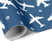 航空模様（青と白） ラッピングペーパー (ロールコーナー)