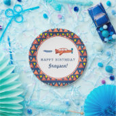 航空機おもしろい誕生日紙プレート ペーパープレート (パーティー)