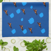 航空機と青雲空ヴィンテージ飛行機/航空機 キッチンタオル (折り畳み)