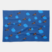 航空機と青雲空ヴィンテージ飛行機/航空機 キッチンタオル (横)