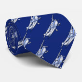 航空機のクラシックなクロムセスナのシルエットの飛行 ネクタイ (ロール)