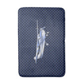 航空機のクラシックなクロムセスナ飛んでいるなカーボン繊維 バスマット (正面縦)