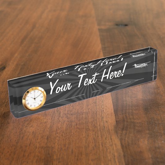 航空機のクラシックなセスナのシルエットの飛んでいるな日が差すこと デスクネームプレート (側面)