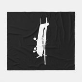 航空機のクラシックなセスナのシルエットの飛んでいるな装飾 フリースブランケット (正面(横))