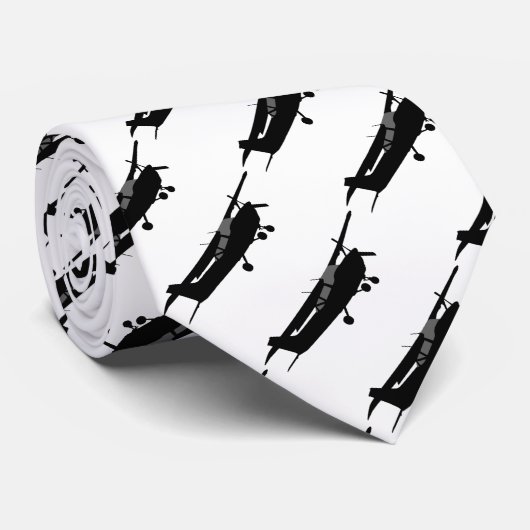 航空機のクラシックなセスナの黒いシルエットの飛行 ネクタイ (ロール)