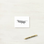 航空機のクラシックなセスナの黒いシルエットの飛行 ポストイット (デスク上)