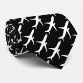 航空機のジェット旅客機のシルエットの飛行 ネクタイ (ロール)