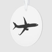 航空機のジェット旅客機の影飛行は色をカスタマイズ オーナメント (正面)