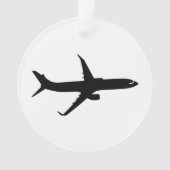 航空機のジェット旅客機の影飛行は色をカスタマイズ オーナメント (正面)