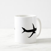 航空機のジェット旅客機の影飛行は色をカスタマイズ コーヒーマグカップ (正面右)