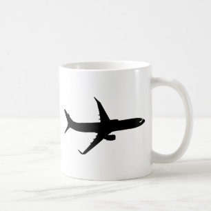 航空機のジェット旅客機の影飛行は色をカスタマイズ コーヒーマグカップ