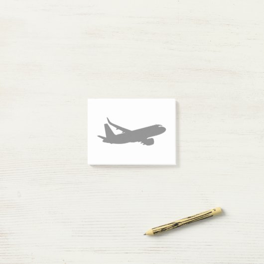 航空機のジェット機はさみ金のシルエットの飛んでいるな装飾 ポストイット (デスク上)