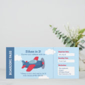 航空機のチケットボーイズ誕生パーティー  招待状 (スタンド正面)