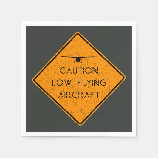 航空機の低飛んでいる注意✈️ スタンダードカクテルナプキン (正面)
