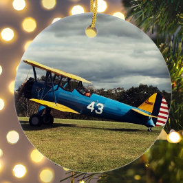 航空機の写真入りクリスマス オーダーメイド セラミック セラミックオーナメント