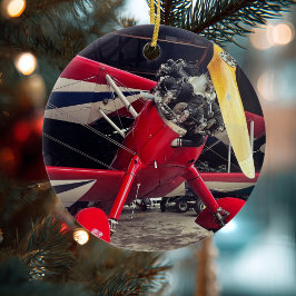 航空機の写真入りクリスマス オーダーメイド セラミック セラミックオーナメント