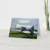 航空機の写真、かっこいい航空パイロット誕生日 カード (正面)