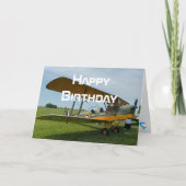 航空機の写真、かっこいい航空パイロット誕生日 カード (正面)