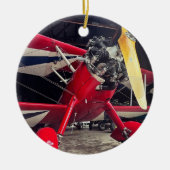 航空機の写真 クリスマス セラミック オーナメント - 個人名入れ (正面)