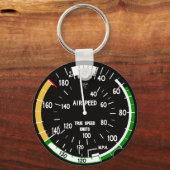 航空機の対気速度指示器飛行楽器 キーホルダー (正面)