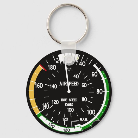 航空機の対気速度指示器飛行楽器 キーホルダー (裏面)