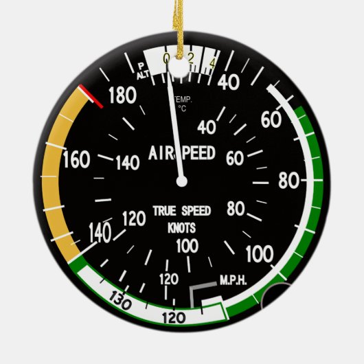 航空機の対気速度指示器飛行楽器 セラミックオーナメント (裏面)