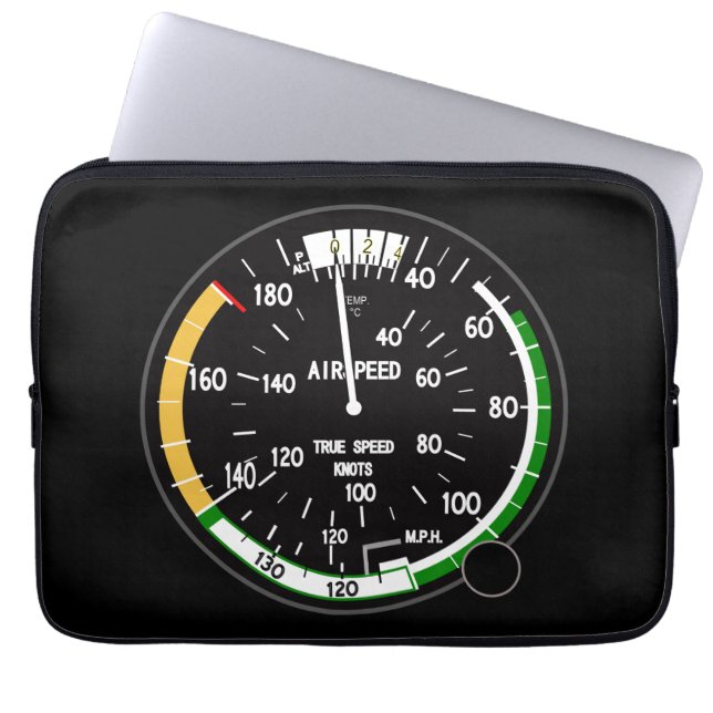 航空機の対気速度指示器飛行楽器 ラップトップスリーブ (正面)