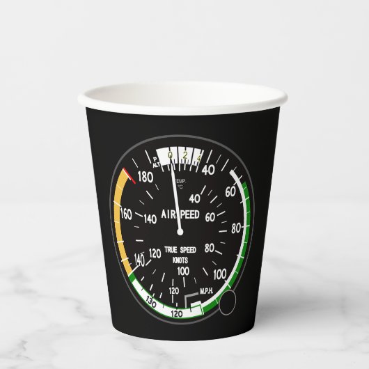航空機の対気速度指示器飛行楽器 紙コップ (正面)
