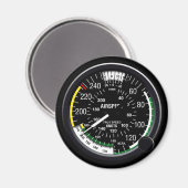 航空機の対気速度計 マグネット (正面/裏面)