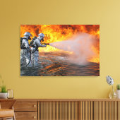 航空機の救助消防隊 キャンバスプリント (インサイチュ (リビング))