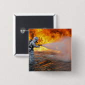 航空機の救助消防隊 缶バッジ (正面&裏面)