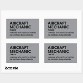 航空機の整備士おもしろい – 航空定義 長方形シール (シート)
