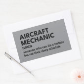 航空機の整備士おもしろい – 航空定義 長方形シール (封筒)