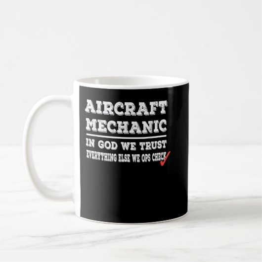 航空機の整備士を信頼する神 コーヒーマグカップ (左)