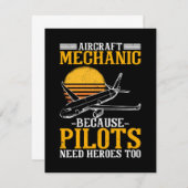航空機の整備士パイロットにもヒーローが必要 ノートカード (正面/裏面)