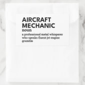 航空機の整備士定義 – 航空ユーモア 長方形シール (バッグ)