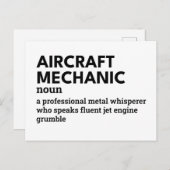 航空機の整備士 – ユーモアの定義 シーズンポストカード (正面/裏面)