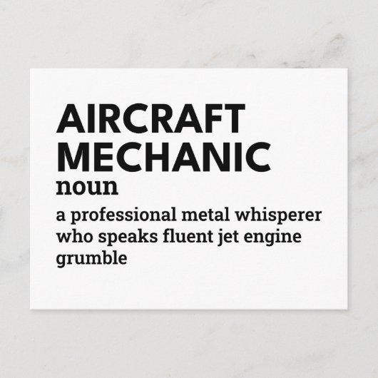 航空機の整備士 – ユーモアの定義 シーズンポストカード (正面)