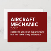 航空機の整備士 – 大声で笑う定義 シーズンポストカード (正面/裏面)