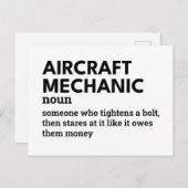 航空機の整備士 – 巧妙なジョブ定義 シーズンポストカード (正面/裏面)