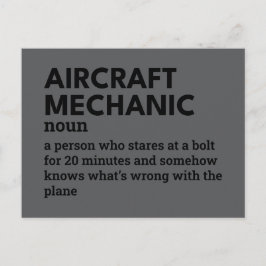 航空機の整備士 – 機知に関する定義 シーズンポストカード