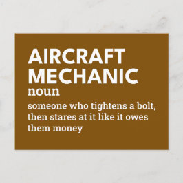 航空機の整備士 – 航空ユーモアの定義 シーズンポストカード