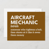 航空機の整備士 – 航空ユーモアの定義 シーズンポストカード (正面/裏面)