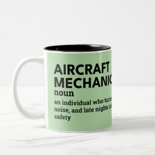 航空機の整備士 – 航空機のユーモアのギフト ツートーンマグカップ