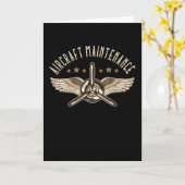 航空機の整備整備士 カード (黄色い花)