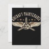 航空機の整備 | カッコいいデザイン 招待状 (裏面)