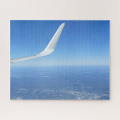 航空機の翼 雲 青空 写真 航空 ジグソーパズル (横)