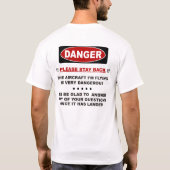 航空機の警告 Tシャツ (裏面)