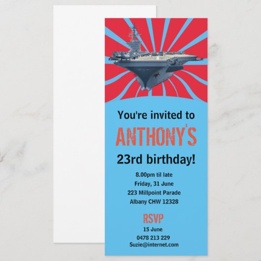 航空機の運送業者 招待状 (正面/裏面)