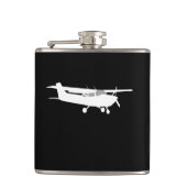 航空機の黒のクラシックなセスナのシルエットの飛行 フラスク (正面)